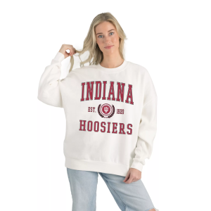 Gameday Couture Women's Indiana Hoosiers White Oversized Pullover Hoodie, Small