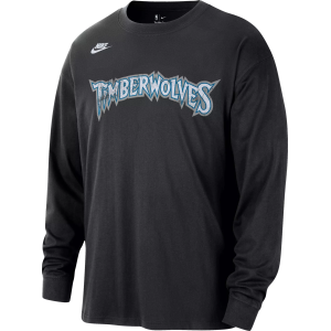 Nike Adult Minnesota Timberwolves Black Hardwood Classics Wordmark Long Sleeve Shirt, Men's, Small