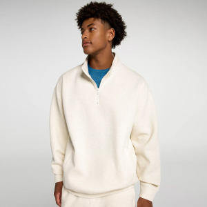 DSG Men's Textured 1/4 Zip Jacket, XL, Oatmeal Heather