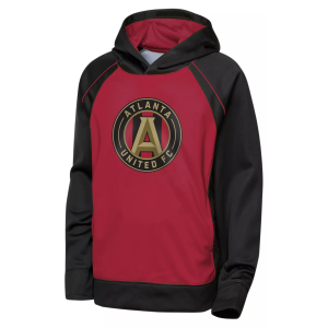 MLS Youth Atlanta United Black Fierce Striker Fleece Pullover Hoodie, Small
