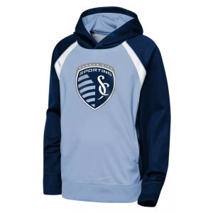 MLS Youth Sporting Kansas City Light Blue Fierce Striker Fleece Pullover Hoodie, Small