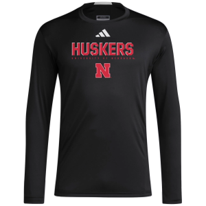 adidas Men's Nebraska Cornhuskers Black D4T Long Sleeve T-Shirt, Small