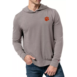 League-Legacy Men's Clemson Tigers Grey All-Day Pullover Long Sleeve Shirt Hoodie, XXL, Gray
