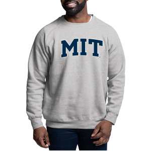 League-Legacy Men's MIT Engineers Grey Essential Fleece Crewneck Sweatshirt, XL, Gray