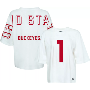 Hype And Vice Hype and Vice Women's Ohio State Buckeyes White Football T-Shirt, Medium - $51.00 at DICK'S Sporting Goods