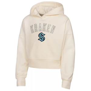 NHL Girls' Seattle Kraken Cream Blitz Oversize Pullover Hoodie, Medium, White