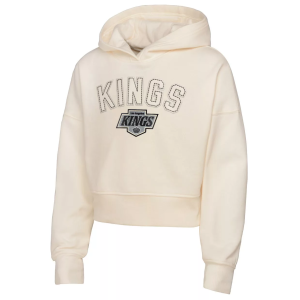 NHL Girls' Los Angeles Kings Cream Blitz Oversize Pullover Hoodie, Large, White