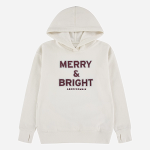 abercrombie kids merry & bright pullover hoodie, Size 7/8, Jet Stream