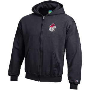 Champion Youth Georgia Bulldogs Black Powerblend Full-Zip Hoodie, Small