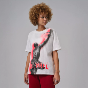 Jordan Women's Sport Heritage Dri-FIT Graphic T-Shirt, Large, White