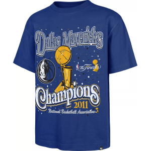 '47 Adult Dallas Mavericks Hardwood Classics Past Champs Blue T-Shirt, Men's, Small