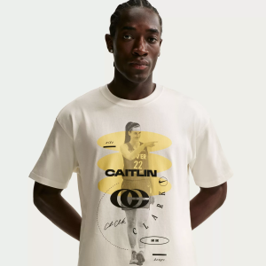 Nike Caitlin Clark Logo Basketball T-Shirt, Women's, XXL, Sail