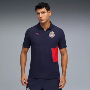 PUMA Adult Chivas Guadalajara Navy Tech Polo, Men's, Small, Blue