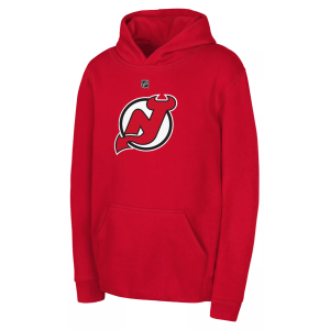 NHL Youth New Jersey Devils Red Primary Logo Fleece Pullover Hoodie, Medium