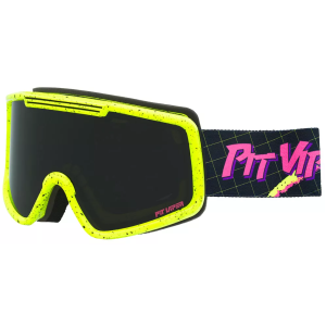 Pit Viper The Surge Matrix French Fry Snow Goggles 2026, Large, Black/Green Strap / Smoke Lens