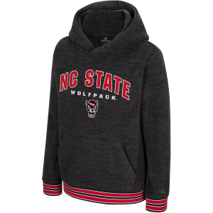 Colosseum Youth NC State Wolfpack Charcoal Luther Polar Fleece Pullover Hoodie, Medium, Gray