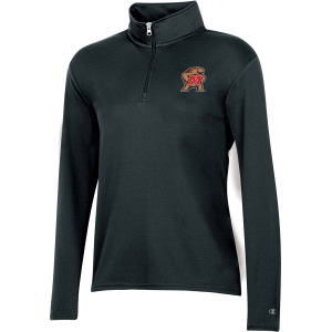 Knights Apparel Women's Maryland Terrapins Black Promo Quarter-Zip Jacket, Large