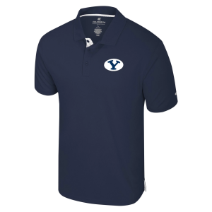 Colosseum Men's BYU Cougars Navy Polo, Small, Blue