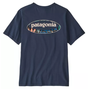 Patagonia Men's '95 Oval Logo Short Sleeve T-Shirt, XL, New Navy/Kaleido