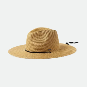BRIXTON Men's Mitch Packable Sun Hat, Small/Medium, Tan