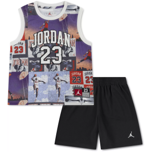 Jordan Little Boys' 23 Printed Jersey Set, Size 7, Off Noir