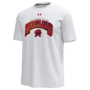 Under Armour Men's Maryland Terrapins White Iridescent Icon T-Shirt, Large