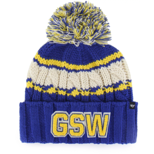 '47 Women's Golden State Warriors Blue Emma Cuffed Knit Pom Beanie