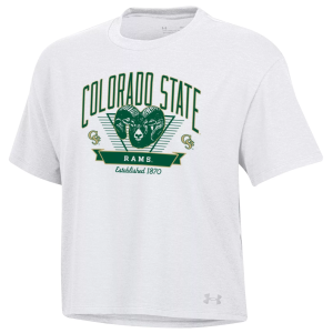 Under Armour Women's Colorado State Rams White Icon Short Sleeve T-Shirt, Medium