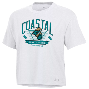 Under Armour Women's Coastal Carolina Chanticleers White Icon Short Sleeve T-Shirt, XL