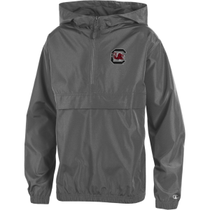 Champion Youth South Carolina Gamecocks Grey Packable Jacket, Medium, Gray