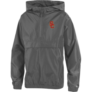 Champion Youth USC Trojans Grey Packable Jacket, Small, Gray