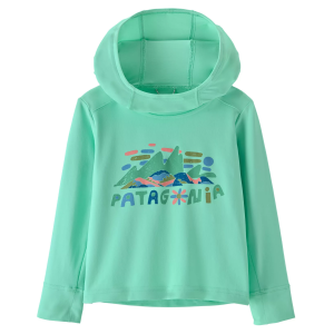 Patagonia Infants' Capilene Silkweight Hoodie, Boys', 6-12M, Fitz Roy Superbloom/Early Teal
