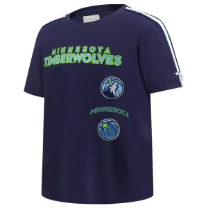 Pro Standard Youth Minnesota Timberwolves Navy Retro Classic Taping T-Shirt, Medium, Blue