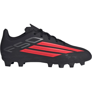 adidas Kids' F50 Club FG/MG Soccer Cleats, Size 2, Black/Red