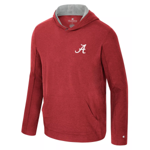 Colosseum Men's Alabama Crimson Tide Cardinal Long Sleeve Hoodie Shirt, Small, Red