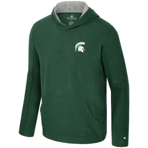 Colosseum Men's Michigan State Spartans Green Long Sleeve Hoodie T-Shirt, Small