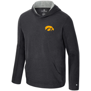 Colosseum Men's Iowa Hawkeyes Black Long Sleeve Hoodie T-Shirt, XL