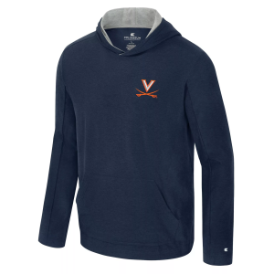 Colosseum Men's Virginia Cavaliers Navy Long Sleeve Hoodie Shirt, XXL, Blue