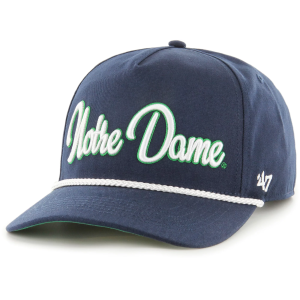 '47 Men's Notre Dame Fighting Irish Navy Overhand Script Hitch Adjustable Hat, Blue