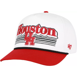 '47 Adult Houston Cougars White Script Fade Hitch Adjustable Hat, Men's