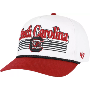 '47 Adult South Carolina Gamecocks White Script Fade Hitch Adjustable Hat, Men's