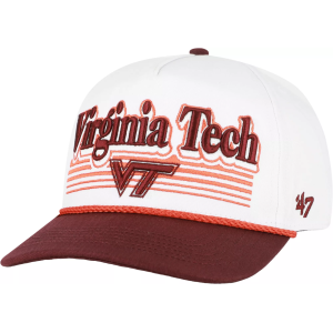 '47 Adult Virginia Tech Hokies White Script Fade Hitch Adjustable Hat, Men's