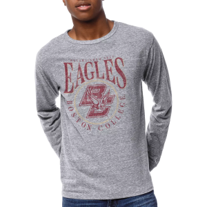 League-Legacy Men's Boston College Eagles Grey Victory Falls Long Sleeve T-Shirt, XXL, Gray