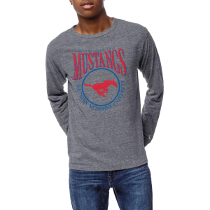League-Legacy Men's Southern Methodist Mustangs Grey Victory Falls Long Sleeve T-Shirt, XXL, Gray