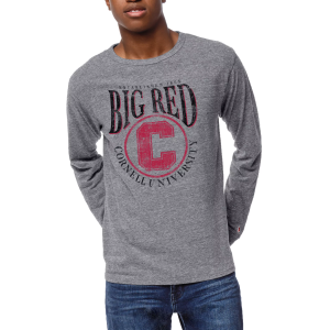 League-Legacy Men's Cornell Big Red Grey Victory Falls Long Sleeve T-Shirt, XXL, Gray