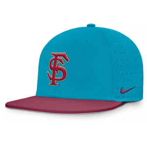 Nike Adult Florida State Seminoles Aero Turquoise Fitted Hat, Men's, Size 7 1/2, Green