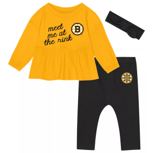 NHL Infant Boston Bruins Yellow Rink Queen Set, Boys', 18M
