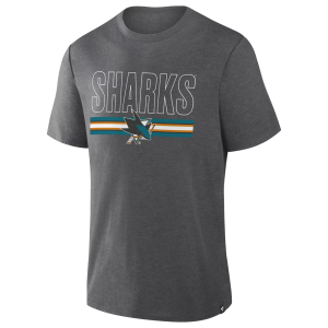 NHL Men's San Jose Sharks Grey Triblend Short Sleeve T-Shirt, Small, Gray