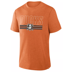NHL Men's Anaheim Ducks Orange Triblend Short Sleeve T-Shirt, Small