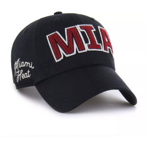 '47 Women's Miami Heat Black Zoey Clean Up Adjustable Hat